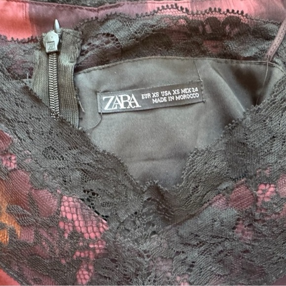 ZARA Leopard Print Slip Dress with Lace Details - XS - Picture 9 of 13